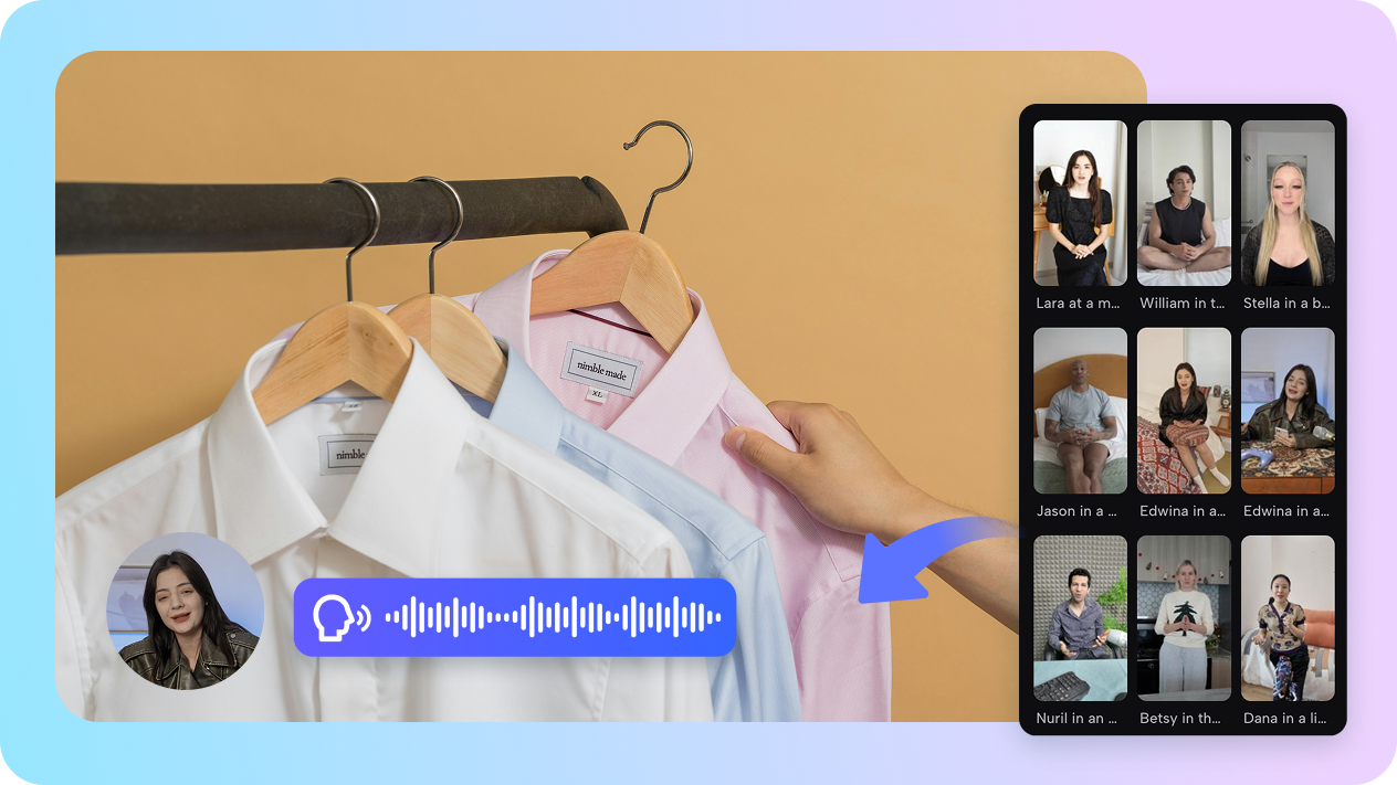 อวทาร์ AI พร้อมเสียงพากย์สำหรับการบรรยายสินค้า